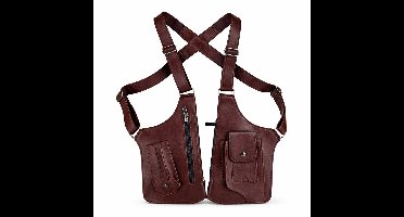 Anti-Diefstal Crossbody Holster Tas voor Heren – Met Verborgen Rits & Verstelbare Band – Donkerbruin