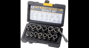 14-delige Set Moerverwijders Voor Beschadigde en Verroeste Schroeven