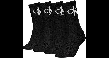 Calvin Klein dames 4P sokken monogram logo zwart