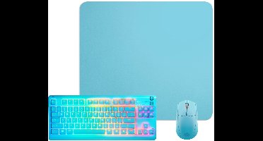 SteelSeries Apex 3 Bundel - Gaming Toetsenbord - Qwerty + Draadloze Gaming Muis + Muismat - Blauw