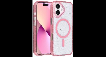TUNIQ Back cover - iPhone 17 - Roze - Magsafe - Glitter - Schokabsorberend
