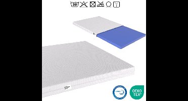 120x190 Topper Orthopedisch HR Koudschuim - 9cm - Topmatras Bamboo Afritsbaar Wasbaar Tijk - Anti-allergisch Topdek - Stevig