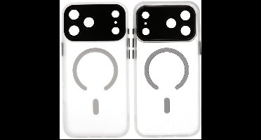 MagSafe Hoesje Geschikt voor iPhone 17 Pro Max - Mat-Transparent met Camera Beschermer Case - Wit