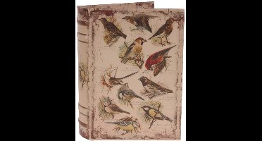 Baroque - Opberger - Opbergboek Vogels 20 cm - Beige - 20x14x4 - PU Leather