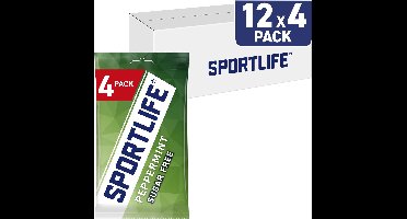 Sportlife Kauwgom peppermint - frisse suikervrije kauwgom - 12x(4x18g)