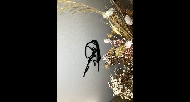 Houten lijntekening Meisje met de parel - Medium 20cm - Zwart - Wanddecoratie - Woonkamer - Accessoires - Hout - Decoratie