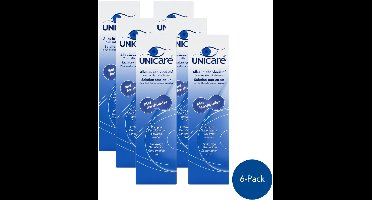 Unicare Alles-in-één Lenzenvloeistof - Voordeelverpakking 6 x 360 ml - Voor Zachte Contactlenzen - Reiniging - Desinfectie - Inclusief 6 Lenzendoosjes