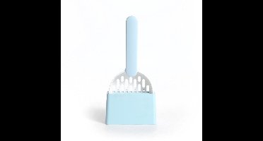 Kattenbakschep - voor Kattenbakvulling en Kattengrit – Kattenschep – Opbergbasis - Fijnmazig filter - ABS - Reinigingsgereedschap voor huisdieren - Gemakkelijk af te spoelen - Wit en blauw