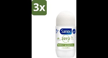 Sanex Deodorant Roller Zero% Normal Skin 50 ml - Bulkverpakking - 3 stuks