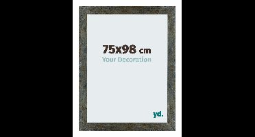 Your Decoration - Puzzellijst 75x98 cm - Blauw Goud Gemeleerd - Puzzellijst 1500-2000 stukjes - MDF Fotolijst - Mura