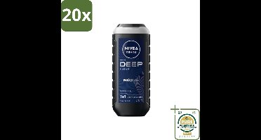 20 x NIVEA MEN - Douchegel - Deep Clean - 250 ml - Grootverpakking - Douchegel - Diepe Reiniging - Huidverzorging - Mannelijke Huid - Gezichtsreiniging