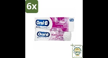 Oral-B - 3D White Advanced – Tandpasta – Luxe – Glamorous White – 75 ml - Voordeelverpakking - 6 stuks - Glimlach - Verkleuring