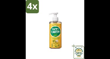 Happy Earth – Handzeep – 100% Natuurlijk Jasmine Ho Wood – 300 ml - Voordeelverpakking - 4 stuks - Jasmijn handzeep - Ho wood handzeep