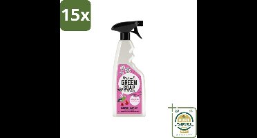 15 x Marcel's Green Soap - Badkamerreiniger - Patchouli & Cranberry - Krachtige werking - 500 ml - Grootverpakking - Badkamerreiniger - Zeepresten - Kalkaanslag - Sanitair Reinigen - Patchouli En Cranberry