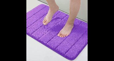 Badmat - 50 x 80 cm - Traagschuim - absorberend - Glad geweven - Middelpolig - antislip - wasbaar - Kleur : lila