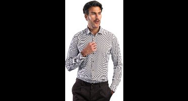 Overhemd Blue Industry bruin geprint stretch