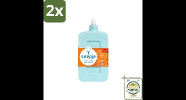 Seepje - Afwasmiddel - Krachtige Reiniging - Versgeperste Sinaasappel Geur - 500 ml - Voordeelverpakking - 2 stuks - Biologisch afwasmiddel - Milieuvriendelijk