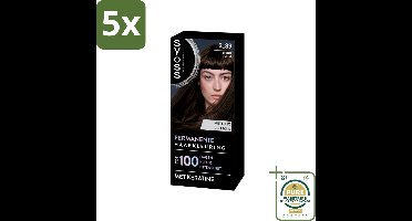 5 x SYOSS - Coloration 3-89 Bronze Coffee - Haarverf - Grijsdekking - Vermindert Haarbreuk - Grootverpakking - Haarverf - Grijsdekking - Keratine - Haarkleur - Haarverf 3-89
