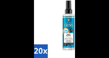 Gliss - Anti-Klit Spray Aqua Revive - Voor Hydraterend en Makkelijk Doorkambaar Haar - 200 ml - Bulkverpakking - 20 stuks