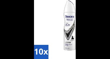 10 x Rexona - Deodorant Spray - Invisible On Black+White Clothes - Tegen Vlekken - 150 ml - Onbepaalde Vlekken - Onzichtbare Bescherming - Zweetbehandeling - Anti-transpirant Spray - Vlekken Op Witte Kleding
