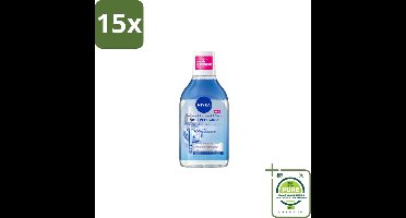 15 x NIVEA - Micellair Water - Serum Verrijkt Opladend - Verwijdert Waterbestendige Make-up - 400 ml - Grootverpakking - Micellair Water - Reinigingswater - Gevoelige Huid - NIVEA - Hydraterend