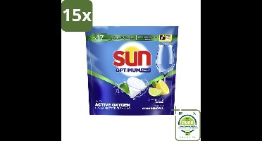 15 x Sun - Vaatwascapsules - Citroen - 17 capsules - Grootverpakking - Vaatwasmiddel - Vaatwasser - Citroengeur - Reinigingscapsule - Glans