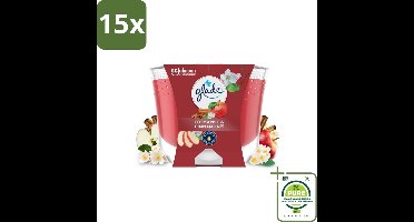 15 x Glade - Geurkaars Appel Kaneel - 100% Raapzaadwas - 204 g - Grootverpakking - Geurkaars - Vegan - Appelgeur - Kaneelgeur - Natuurlijke Geur