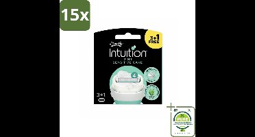 15 x Wilkinson Sword - Navulmesjes - Intuition 2-in-1 Sensitive Care - Voor Gevoelige Huid - 4 mesjes - Grootverpakking - Scheermesjes - Scheermes - Wilkinson Sword - Intuition - Gevoelige Huid