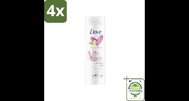 Dove Bodylotion - Glowing Care - Lotus & Rijstmelk - 250 ml - Voordeelverpakking - 4 stuks - Voedende bodylotion - Hydraterende bodylotion