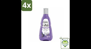 Guhl - Shampoo - Zilverglans & Verzorging - 250 ml - Voordeelverpakking - 4 stuks - Haarverzorging - Anti-geel shampoo