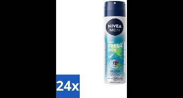 NIVEA MEN - Deodorant Spray - Fresh Kick - 150 ml - Voordeelverpakking - 24 stuks