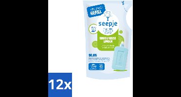 Seepje - Afwasmiddel - Duurzaam & Herbruikbaar - Re-fill - Tintelfrisse Limoen Geur - 500 ml - Voordeelverpakking - 12 stuks