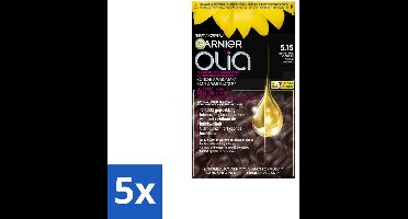 Garnier - Olia 5.15 - Haarkleuring - Kastanje Lichtbruin - Zonder Ammoniak - 100% Grijsdekking - Bulkverpakking - 5 stuks