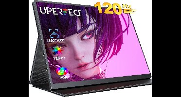 Portable Monitor Gaming Uperfect 16" 120HZ 2K 2560*1600P 1200:1 450CD/㎡ 1.07B(10BIT) IPS leather case
