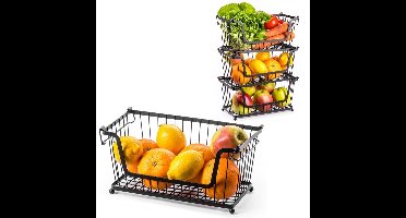 Fruit- en Groentemand Metaal Zwart - Fruitschaal - Fruitmand