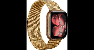 Horlogeband Milanees Geschikt voor Apple Watch 8 45 mm Bandje - Bandje Geschikt voor Apple Watch 8 45 mm Band Milanees - Goud