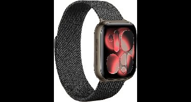 Horlogeband Milanees Geschikt voor Apple Watch 8 45 mm Bandje - Bandje Geschikt voor Apple Watch 8 45 mm Band Milanees - Zwart