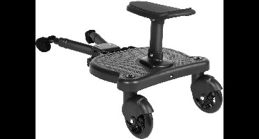 De Warenloods - Meerijdplankje Universeel - Met Zitje - Joolz - Voor Kinderwagen of Buggy - Zwart - Met Afneembare Stoel