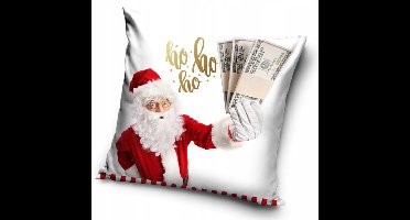 Kerst Kussenhoes 40x40cm - Vrolijke Kerstman Print