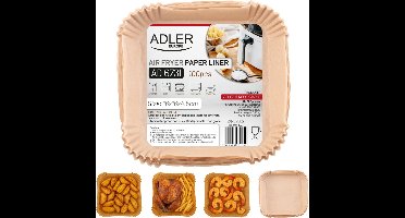 Adler AD 6731 - Airfryer Bakpapier - Rond - Antiaanbak - Ø 16 cm - 100 Stuks