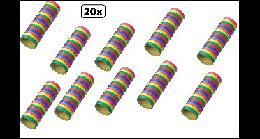 20x Serpentine rollen gekleurd - Versiering Carnaval Decoratie Optocht Serpetine Feest