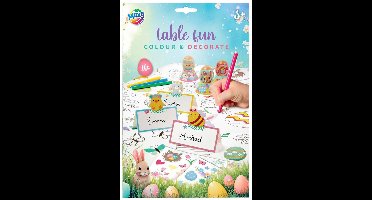 Kleur je Eigen Pasen Tafelkleed, Eierdopjes en Naambordjes