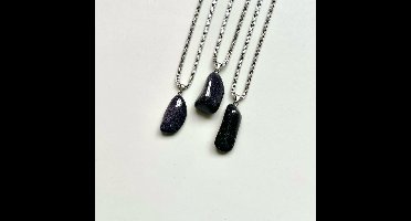 Gemstone ketting Goudsteen blauw