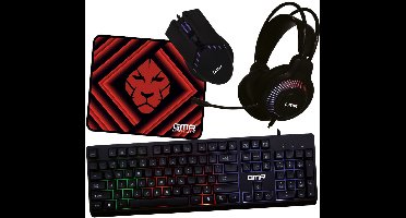 4-in-1 Gaming Set – RGB Toetsenbord, Muis, Headset en Muismat - Qwerty