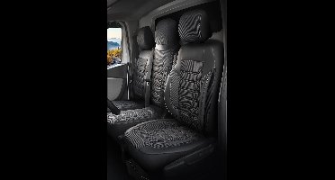 Stoelhoezen Renault Trafic 2022 – heden – Florida zwart – perfecte pasvorm (1 plus 2)