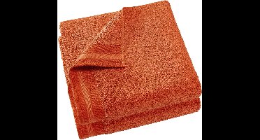 De Witte Lietaer Badlaken Contessa, Burnt Orange - 70 x 140 cm - 2 stuks - Katoen