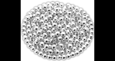 125 Stuks - Zilverkleurige kralen 6mm met gat 1,9mm - DIY sieraden maken voor kettingen en armbandjes - Zilveren kralen