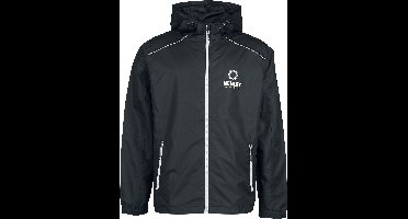 Metality Herren Rain Jacket Heren Vest met capuchon - zwart/zilverkleurig - M