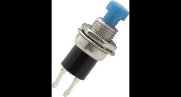 Push schakelaar - 9.5mm - 250V AC - SPST NO - Blauw