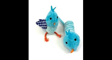 Happy pet tabby patch vogel blauw 11 cm en 9 cm